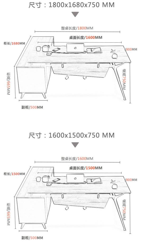 经理老板桌大班台简约现代主管桌椅时尚老总办公电脑桌