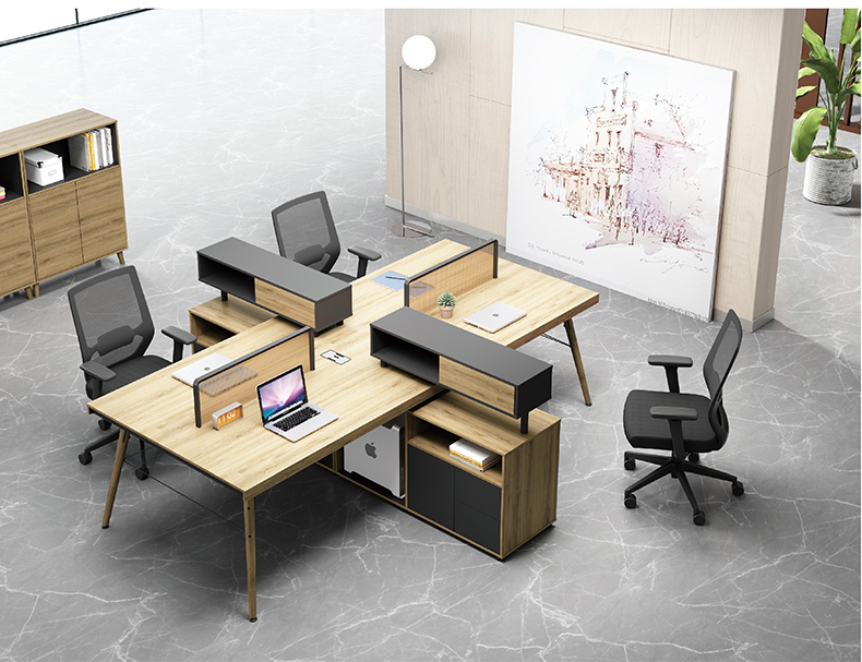 办公桌椅组合电脑桌双六6人简约现代屏风工作位四人位4职员桌